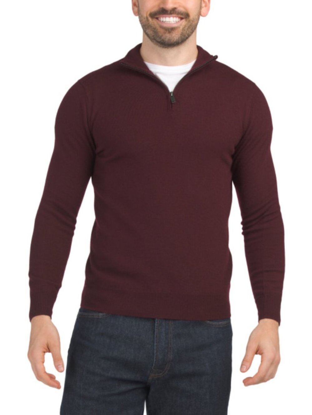 JASON WU Extrafine Merino Wool Quarter Zip Sweater With Updated Zipper
